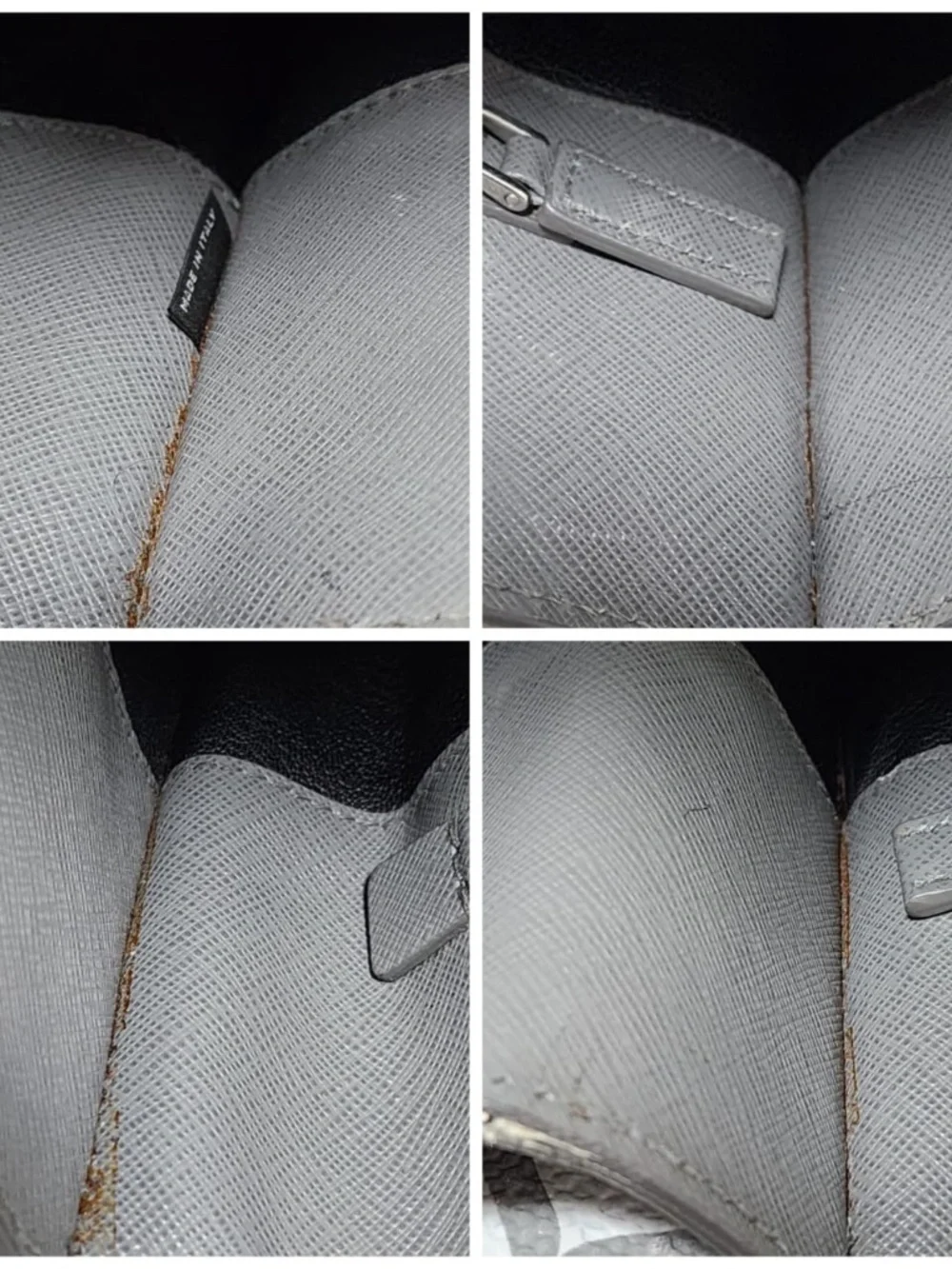 Authentic Prada Saffiano Lux Leather Galleria Tote Bag Grey - Picture 10 of 13